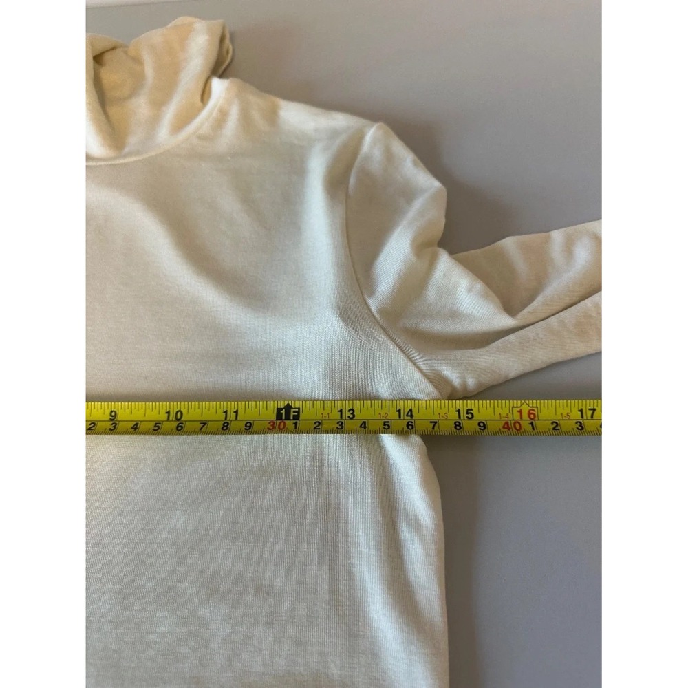 NWT Agolde Pascale Cream Ribbed Long Sleeve Turtleneck Top in Oatmilk | Small - Picture 12 of 13